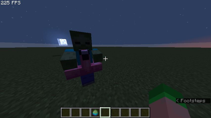Mob wearing a 3D model from a mob drop configuration