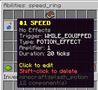 Ability Editor showing configured abilities